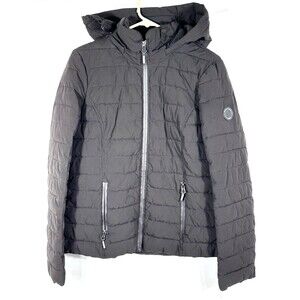 Nautica Women’s Medium Black Water Resistant Full Zip Puffer Coat